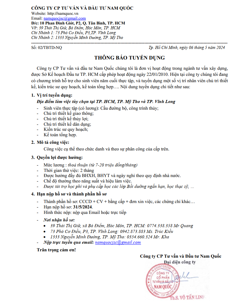 Thong bao tuyen dung thang 5 nam 2024